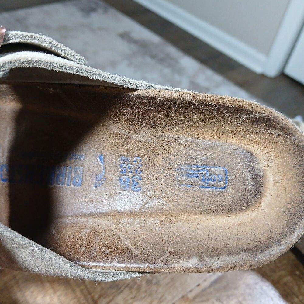 Birkenstock Arisona BS Suede Cork Sandals Stone/Tan/Taupe Womens EU 38 US 7/7.5 - Picture 12 of 15
